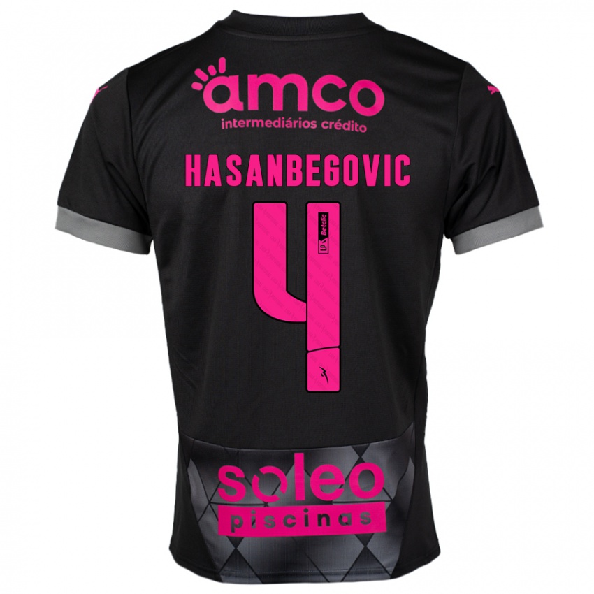 Niño Camiseta Melisa Hasanbegović #4 Negro Rosa 2ª Equipación 2024/25 La Camisa México