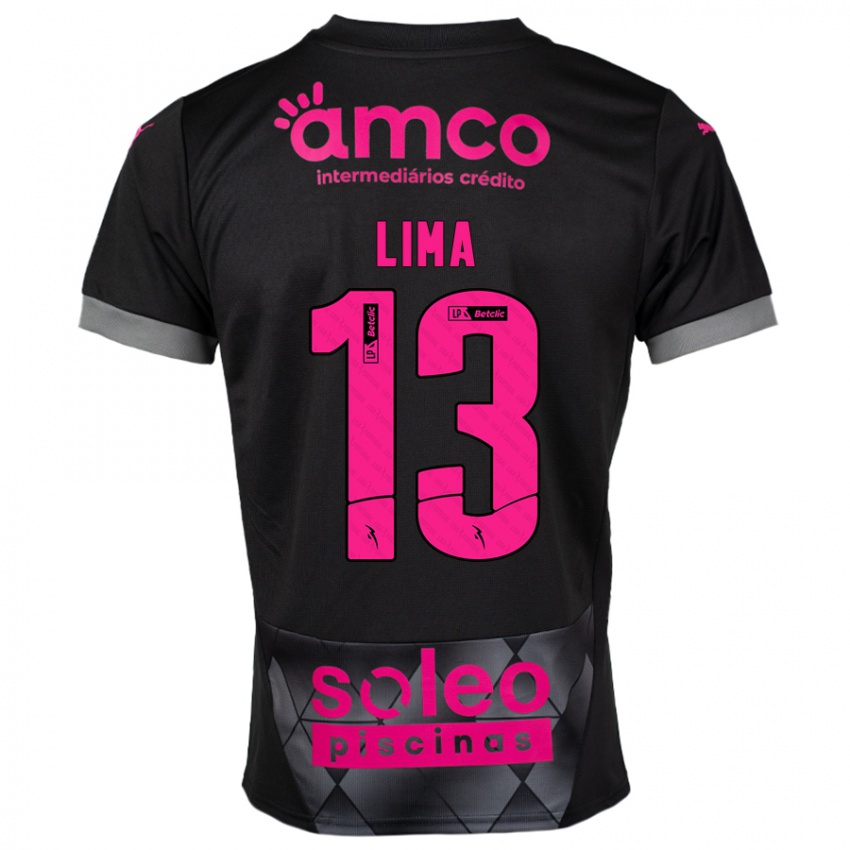 Niño Camiseta Aline Lima #13 Negro Rosa 2ª Equipación 2024/25 La Camisa México