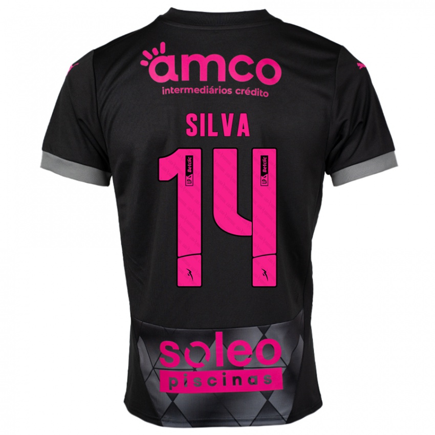 Niño Camiseta Dolores Silva #14 Negro Rosa 2ª Equipación 2024/25 La Camisa México