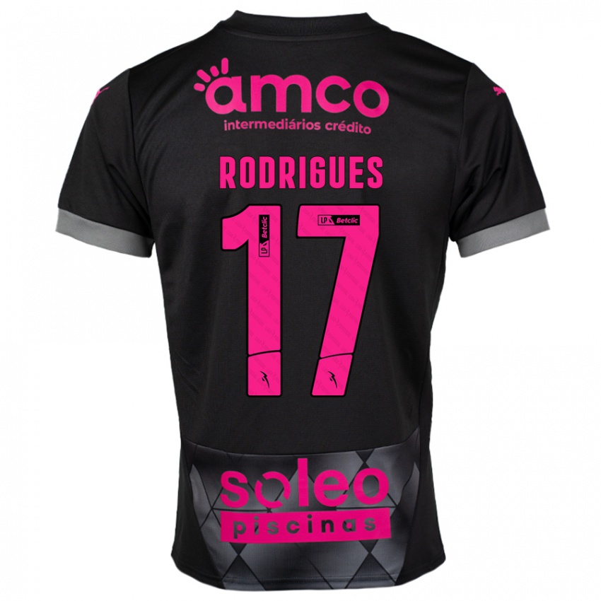 Niño Camiseta Tânia Rodrigues #17 Negro Rosa 2ª Equipación 2024/25 La Camisa México