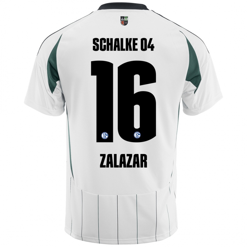 Niño Camiseta Mauro Zalazar #16 Blanco Verde 2ª Equipación 2024/25 La Camisa México