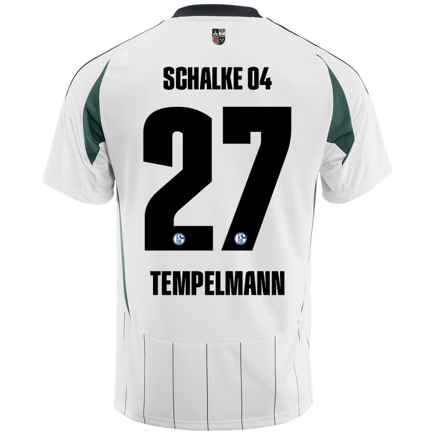 Niño Camiseta Lino Tempelmann #27 Blanco Verde 2ª Equipación 2024/25 La Camisa México