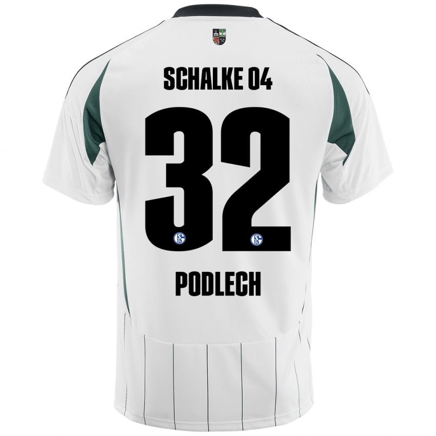 Niño Camiseta Luca Podlech #32 Blanco Verde 2ª Equipación 2024/25 La Camisa México