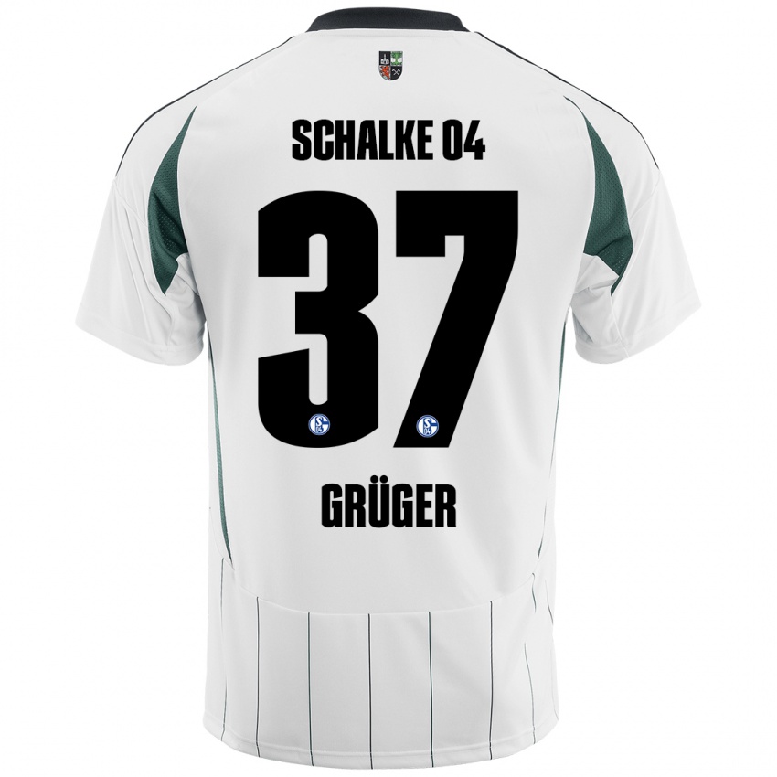 Niño Camiseta Max Grüger #37 Blanco Verde 2ª Equipación 2024/25 La Camisa México