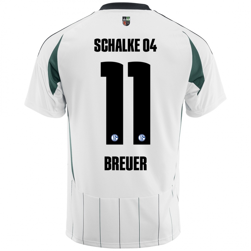 Niño Camiseta Simon Breuer #11 Blanco Verde 2ª Equipación 2024/25 La Camisa México