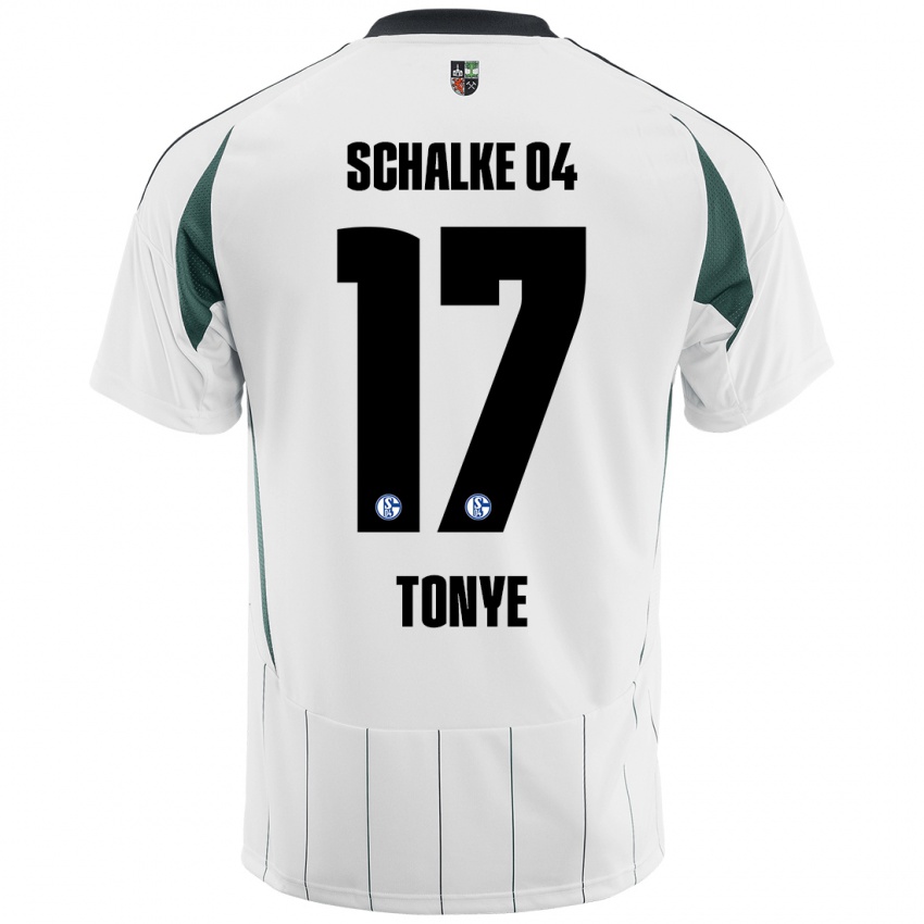 Niño Camiseta Yannick Tonye #17 Blanco Verde 2ª Equipación 2024/25 La Camisa México