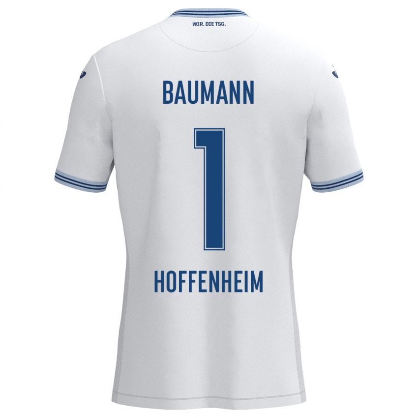 Niño Camiseta Oliver Baumann #1 Blanco Azul 2ª Equipación 2024/25 La Camisa México