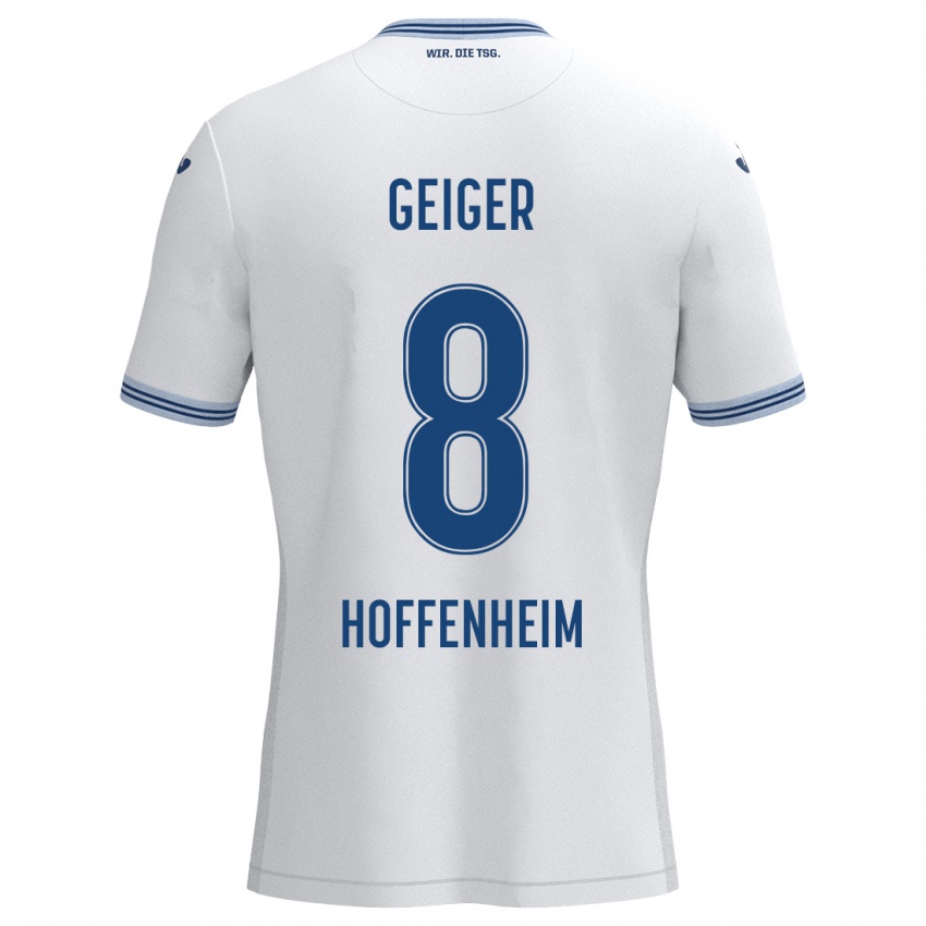 Niño Camiseta Dennis Geiger #8 Blanco Azul 2ª Equipación 2024/25 La Camisa México