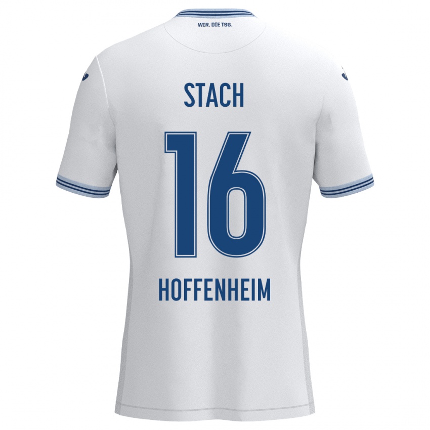 Niño Camiseta Anton Stach #16 Blanco Azul 2ª Equipación 2024/25 La Camisa México