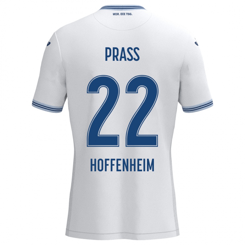 Niño Camiseta Alexander Prass #22 Blanco Azul 2ª Equipación 2024/25 La Camisa México