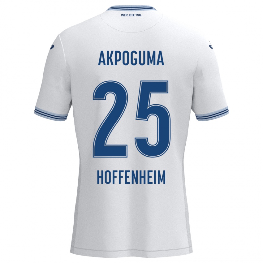 Niño Camiseta Kevin Akpoguma #25 Blanco Azul 2ª Equipación 2024/25 La Camisa México