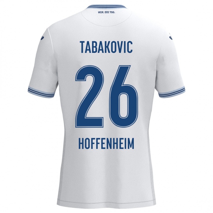 Niño Camiseta Haris Tabakovic #26 Blanco Azul 2ª Equipación 2024/25 La Camisa México