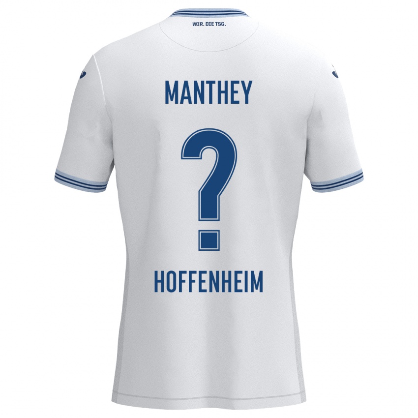 Niño Camiseta Kevin Manthey #0 Blanco Azul 2ª Equipación 2024/25 La Camisa México