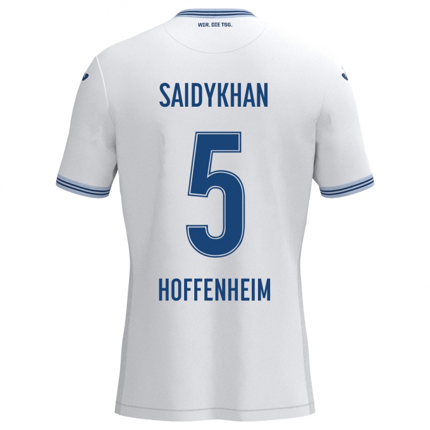 Niño Camiseta Ibrahim Saidykhan #5 Blanco Azul 2ª Equipación 2024/25 La Camisa México