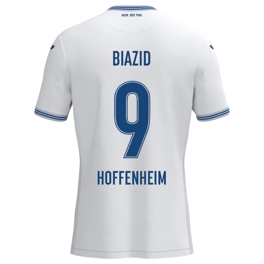 Niño Camiseta Zain Biazid #9 Blanco Azul 2ª Equipación 2024/25 La Camisa México