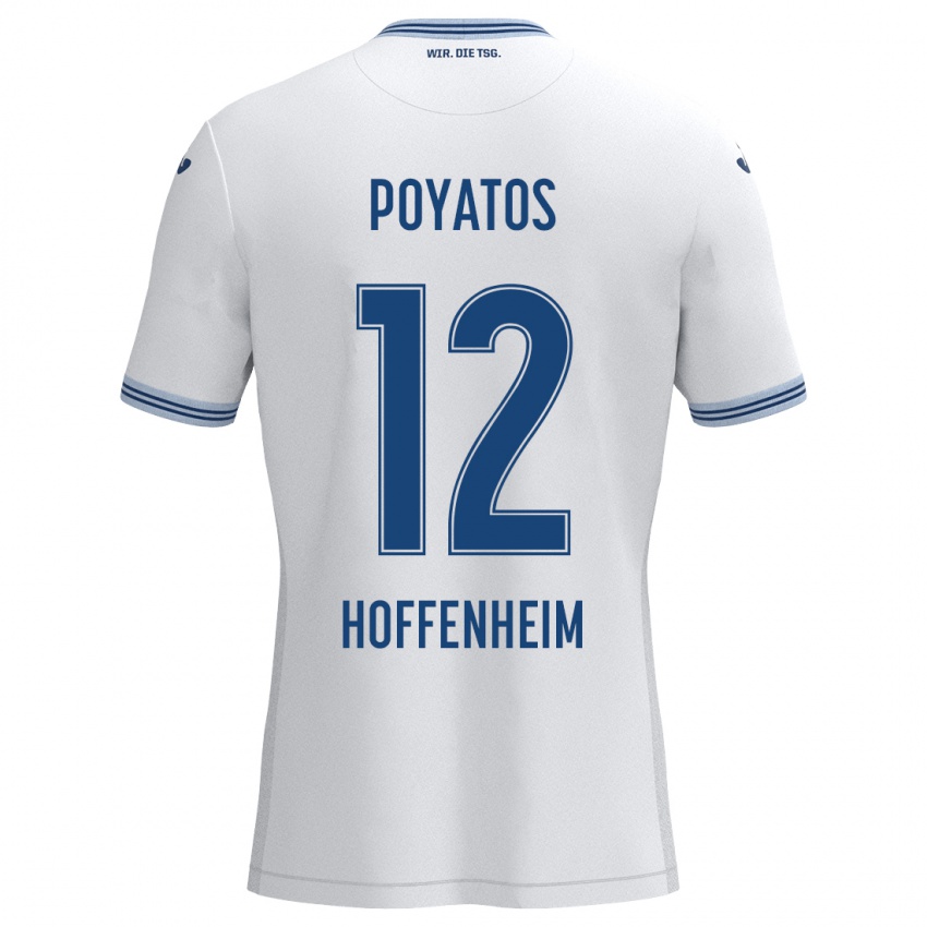 Niño Camiseta Miguel Poyatos #12 Blanco Azul 2ª Equipación 2024/25 La Camisa México