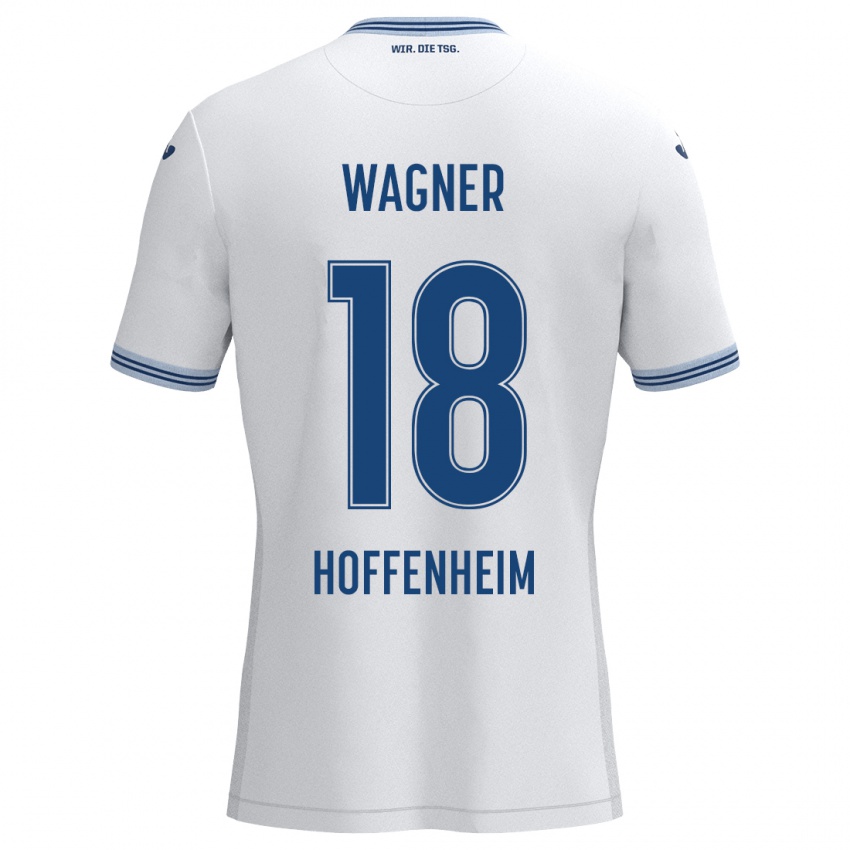 Niño Camiseta Ricardo Wagner #18 Blanco Azul 2ª Equipación 2024/25 La Camisa México