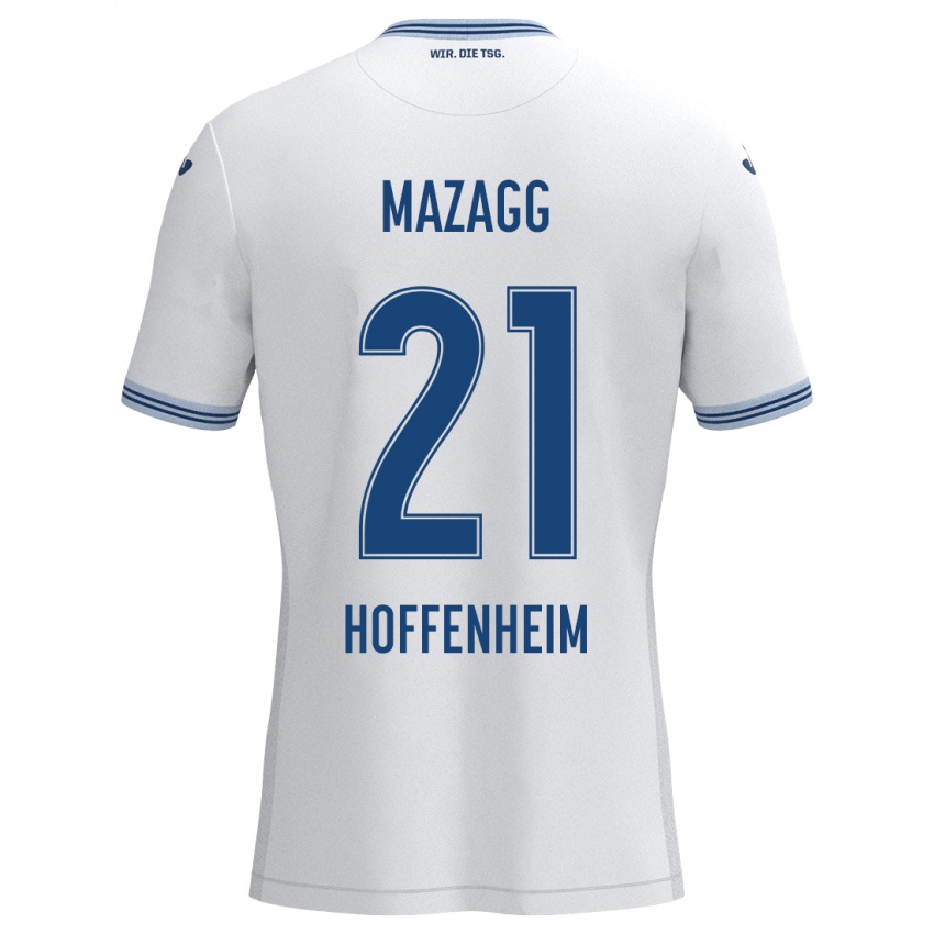 Niño Camiseta Lukas Mazagg #21 Blanco Azul 2ª Equipación 2024/25 La Camisa México