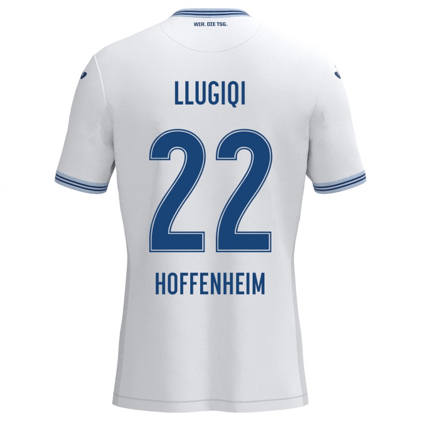 Niño Camiseta Arian Llugiqi #22 Blanco Azul 2ª Equipación 2024/25 La Camisa México