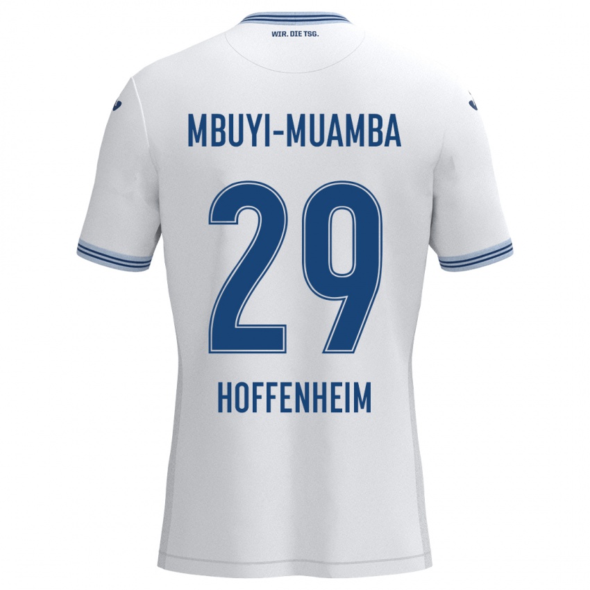 Niño Camiseta Hubert Mbuyi-Muamba #29 Blanco Azul 2ª Equipación 2024/25 La Camisa México