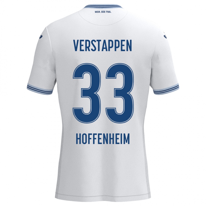 Niño Camiseta Eric Verstappen #33 Blanco Azul 2ª Equipación 2024/25 La Camisa México