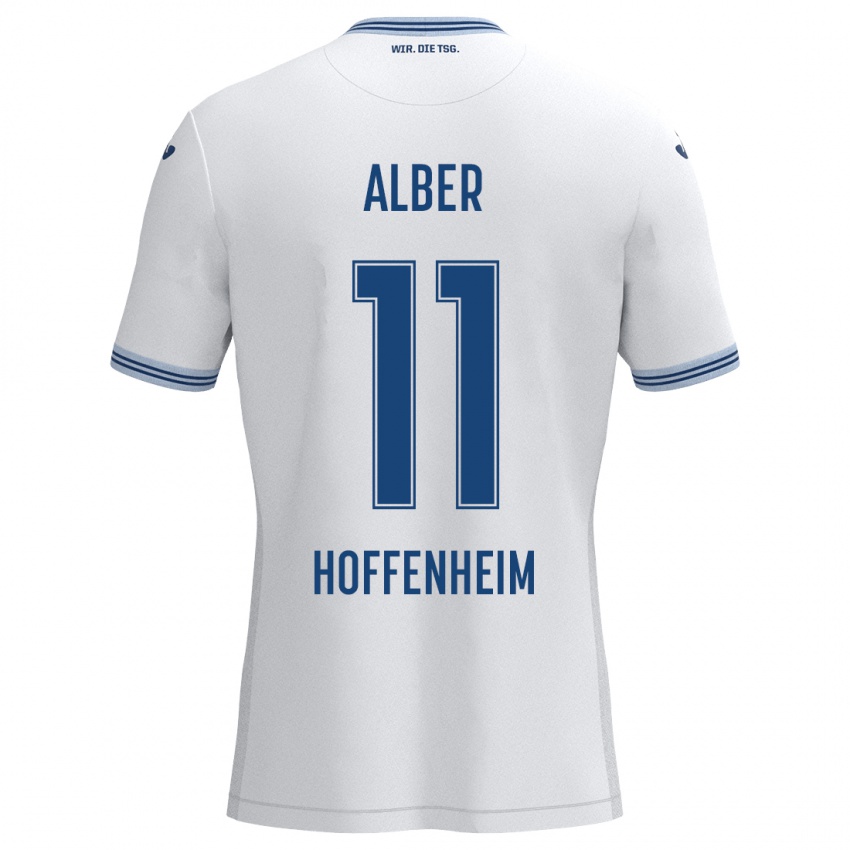 Niño Camiseta Mara Alber #11 Blanco Azul 2ª Equipación 2024/25 La Camisa México