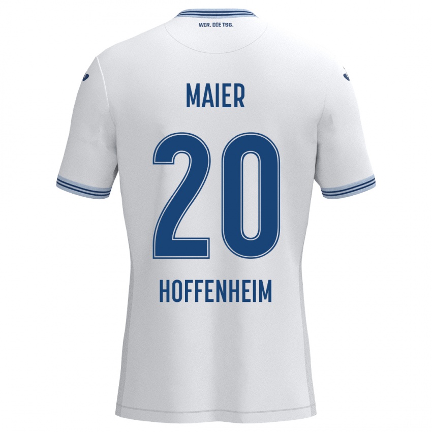 Niño Camiseta Leonie Maier #20 Blanco Azul 2ª Equipación 2024/25 La Camisa México