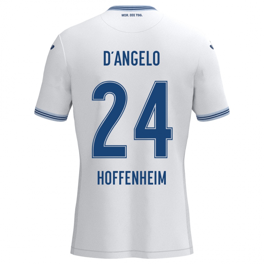 Niño Camiseta Chiara D'angelo #24 Blanco Azul 2ª Equipación 2024/25 La Camisa México