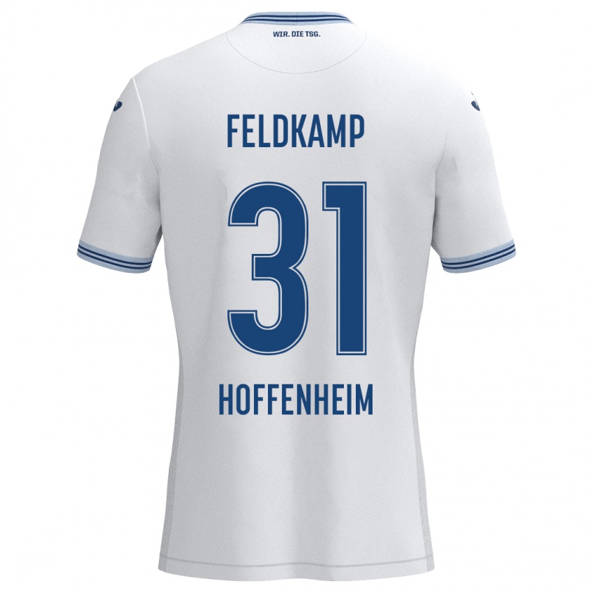 Niño Camiseta Jana Feldkamp #31 Blanco Azul 2ª Equipación 2024/25 La Camisa México