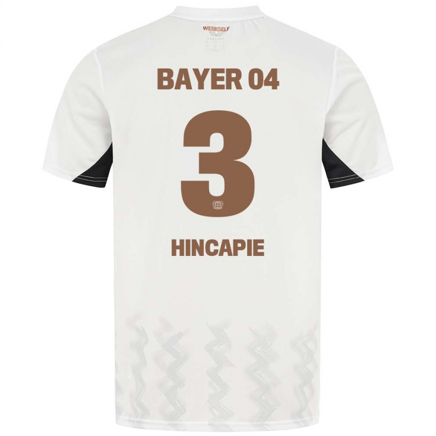 Niño Camiseta Piero Hincapié #3 Blanco Negro 2ª Equipación 2024/25 La Camisa México