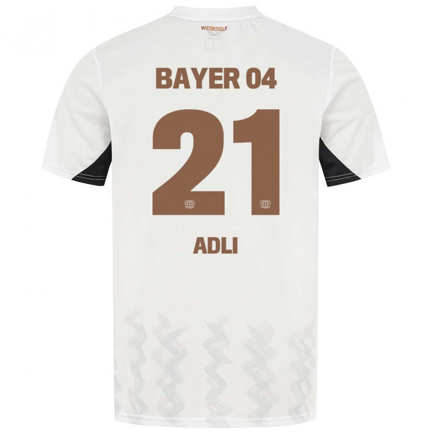 Niño Camiseta Amine Adli #21 Blanco Negro 2ª Equipación 2024/25 La Camisa México