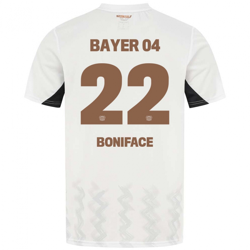 Niño Camiseta Victor Boniface #22 Blanco Negro 2ª Equipación 2024/25 La Camisa México