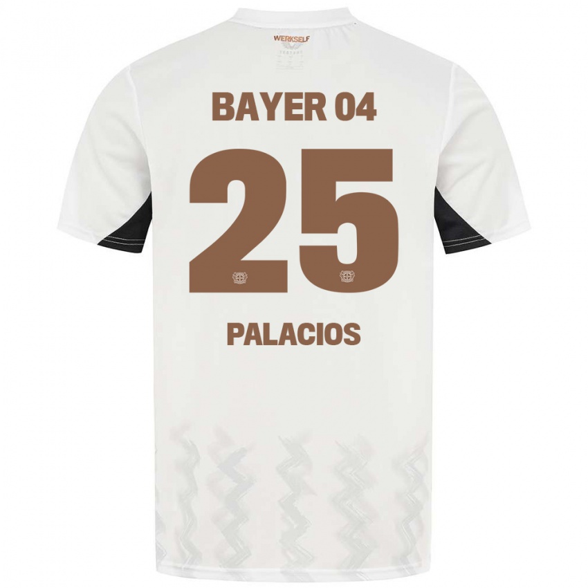 Niño Camiseta Exequiel Palacios #25 Blanco Negro 2ª Equipación 2024/25 La Camisa México