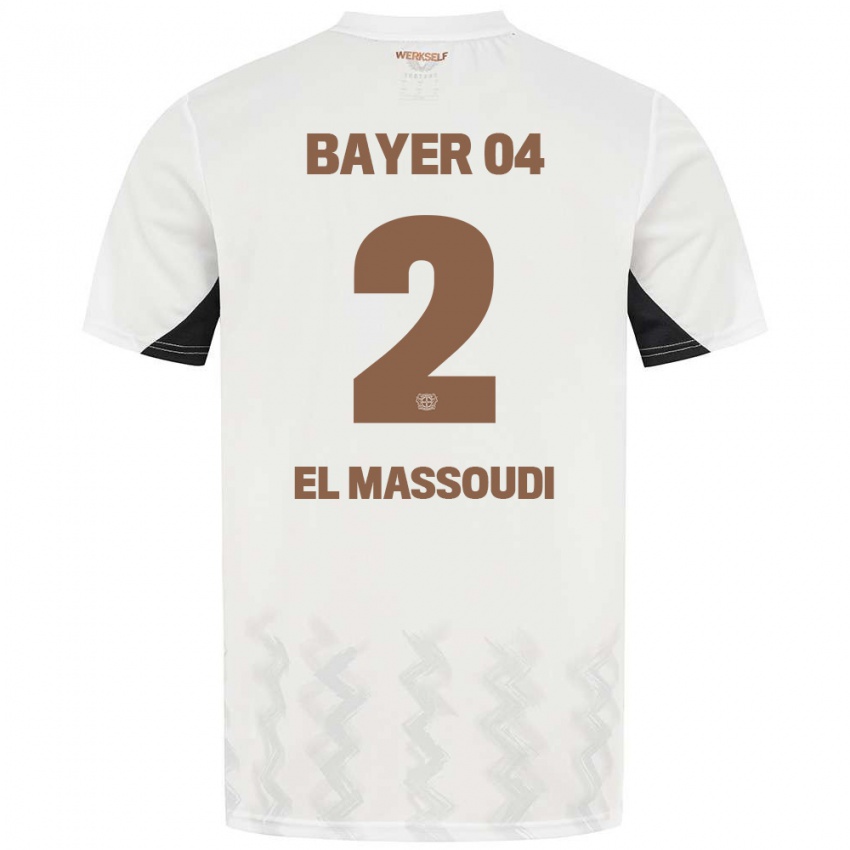 Niño Camiseta Nassim El Massoudi #2 Blanco Negro 2ª Equipación 2024/25 La Camisa México