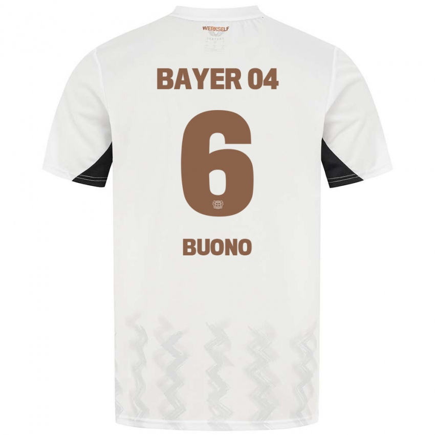 Niño Camiseta Francesco Buono #6 Blanco Negro 2ª Equipación 2024/25 La Camisa México