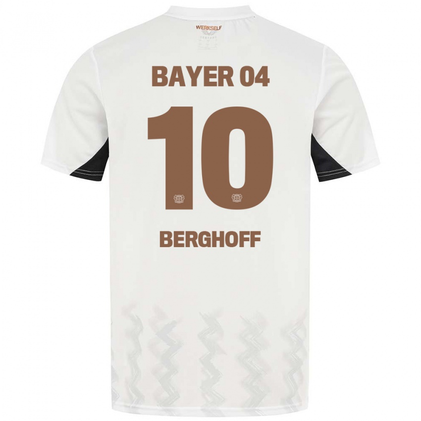 Niño Camiseta Jonah Berghoff #10 Blanco Negro 2ª Equipación 2024/25 La Camisa México