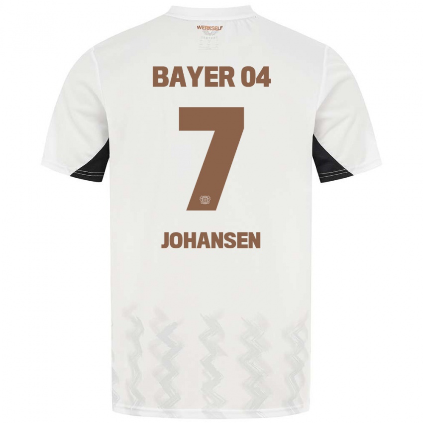 Niño Camiseta Cecilie Johansen #7 Blanco Negro 2ª Equipación 2024/25 La Camisa México