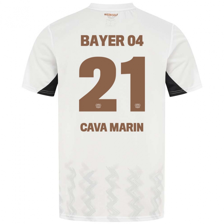 Niño Camiseta Sofia Cava Marin #21 Blanco Negro 2ª Equipación 2024/25 La Camisa México