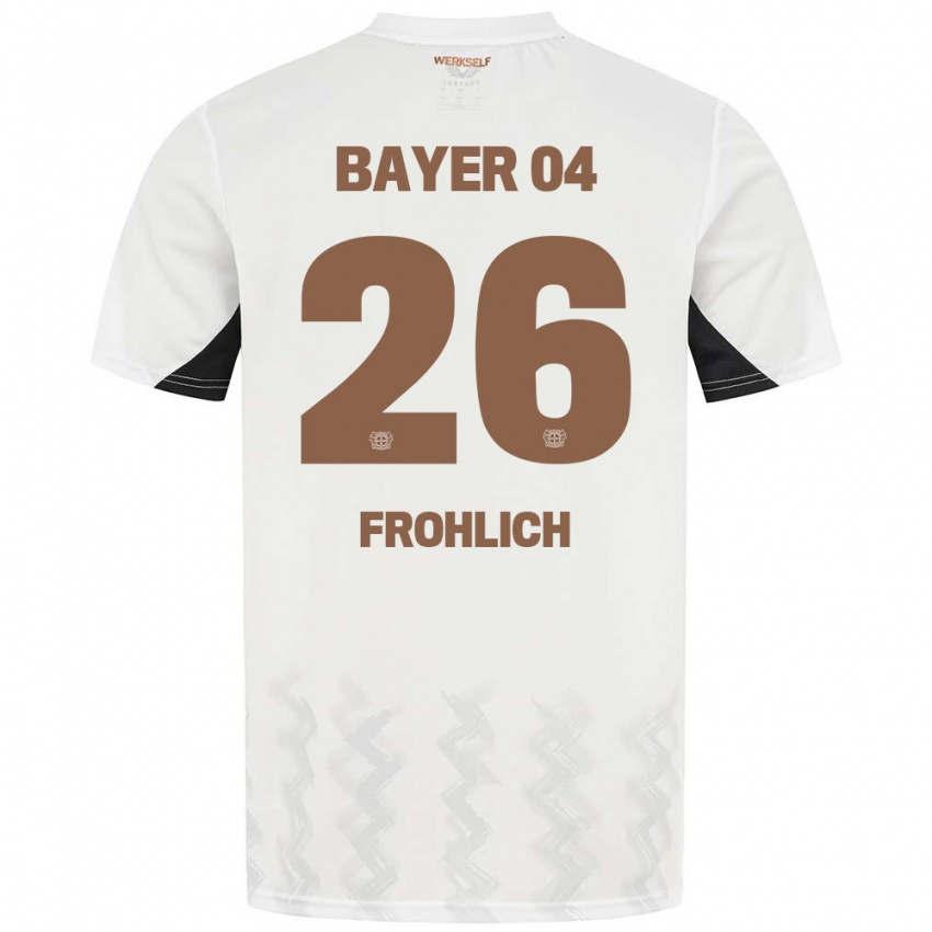 Niño Camiseta Clara Fröhlich #26 Blanco Negro 2ª Equipación 2024/25 La Camisa México