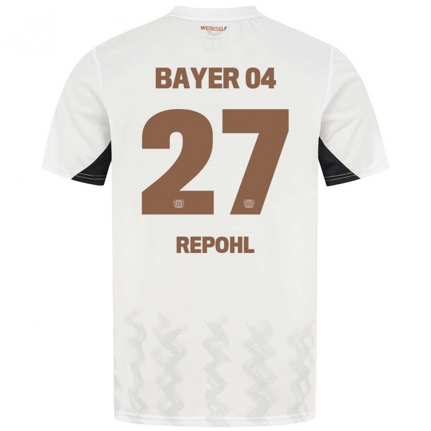 Niño Camiseta Friederike Repohl #27 Blanco Negro 2ª Equipación 2024/25 La Camisa México