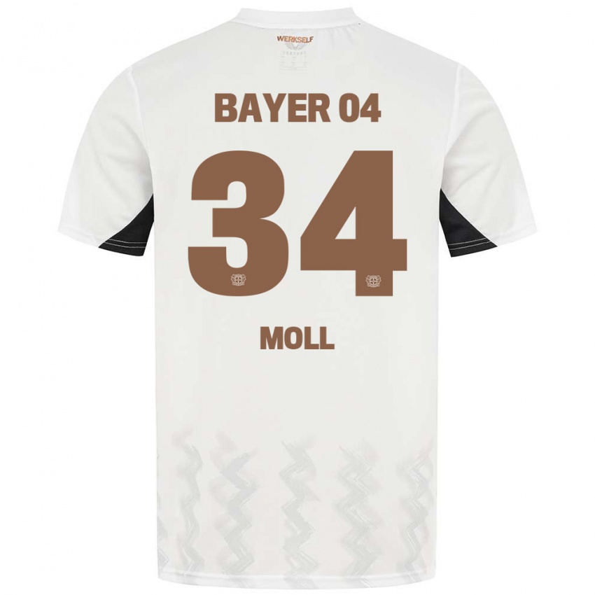 Niño Camiseta Anne Moll #34 Blanco Negro 2ª Equipación 2024/25 La Camisa México