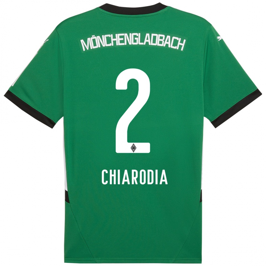 Niño Camiseta Fabio Chiarodia #2 Verde Blanco 2ª Equipación 2024/25 La Camisa México