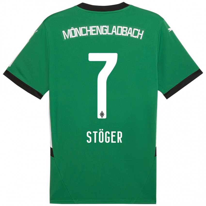 Niño Camiseta Kevin Stöger #7 Verde Blanco 2ª Equipación 2024/25 La Camisa México