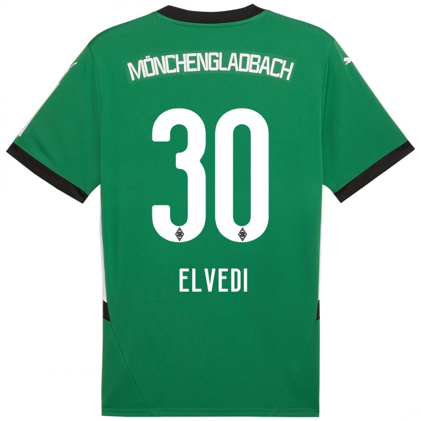 Niño Camiseta Nico Elvedi #30 Verde Blanco 2ª Equipación 2024/25 La Camisa México