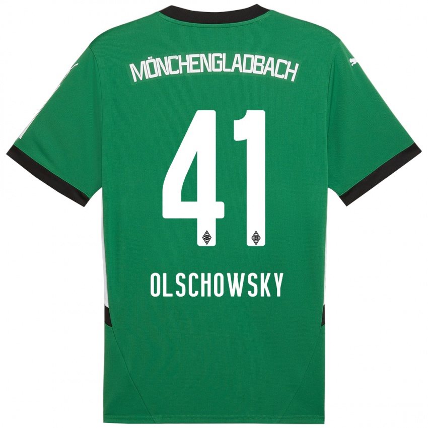 Niño Camiseta Jan Olschowsky #41 Verde Blanco 2ª Equipación 2024/25 La Camisa México