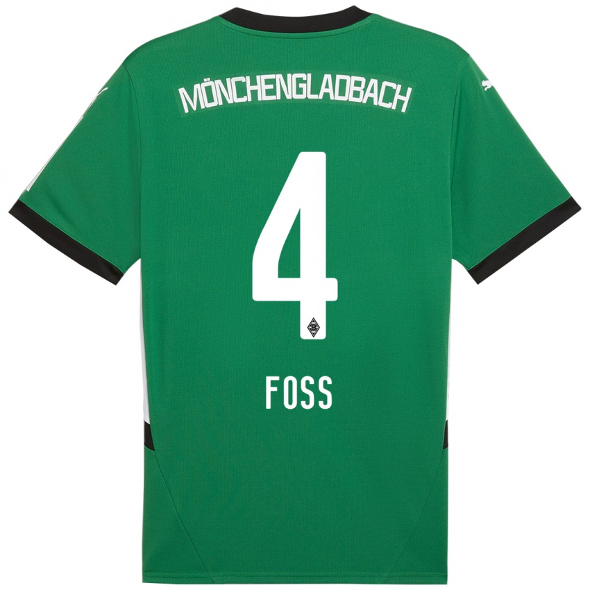 Niño Camiseta Jonathan Foss #4 Verde Blanco 2ª Equipación 2024/25 La Camisa México