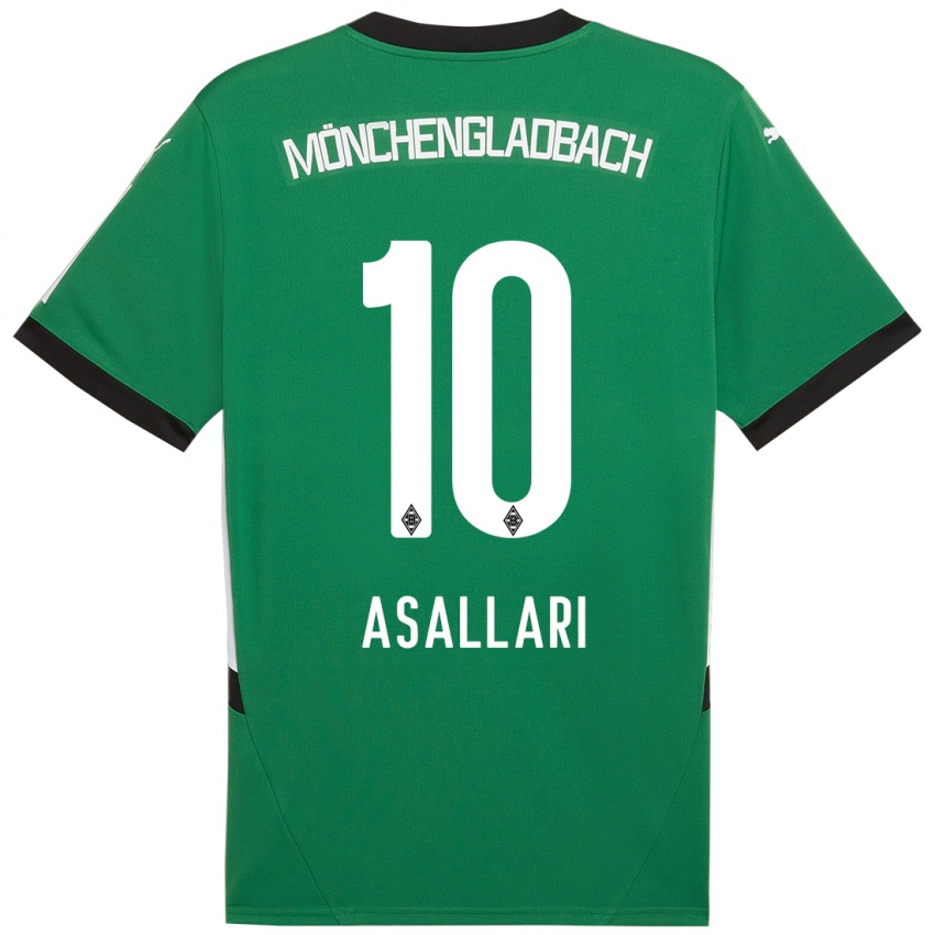 Niño Camiseta Kushtrim Asallari #10 Verde Blanco 2ª Equipación 2024/25 La Camisa México