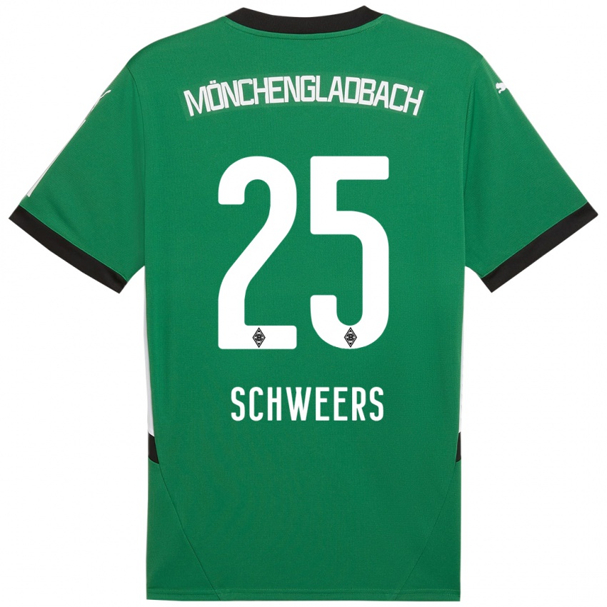 Niño Camiseta Lion Schweers #25 Verde Blanco 2ª Equipación 2024/25 La Camisa México