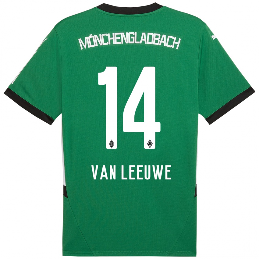 Niño Camiseta Kyra Van Leeuwe #14 Verde Blanco 2ª Equipación 2024/25 La Camisa México