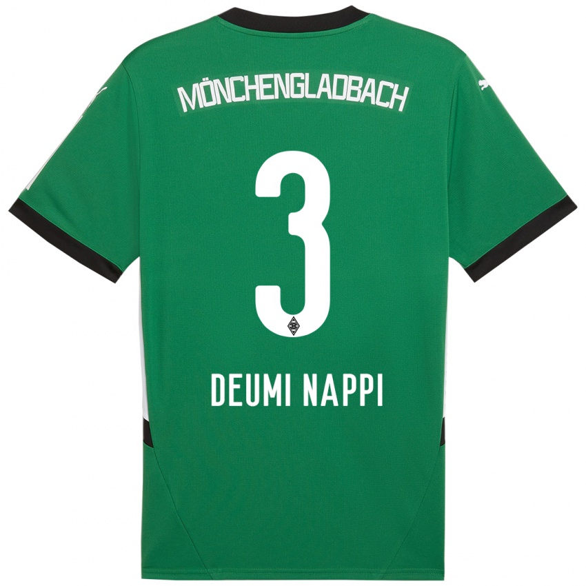 Niño Camiseta Dimitrie Deumi Nappi #3 Verde Blanco 2ª Equipación 2024/25 La Camisa México